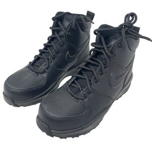 Nike Kids Manoa LTR Triple Black BQ5372-001 Leather Size Youth 5 New